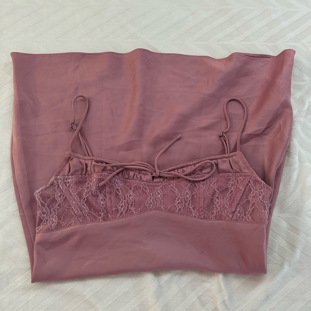 UO Satin & Lace Mini Slip Dress